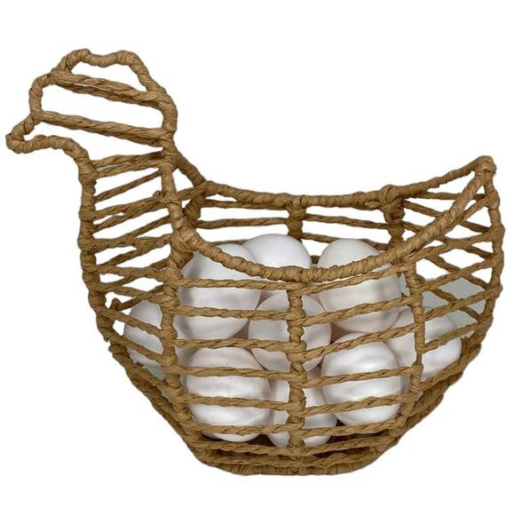 Woven Hen Basket New Without Tags - Picture 5 of 8